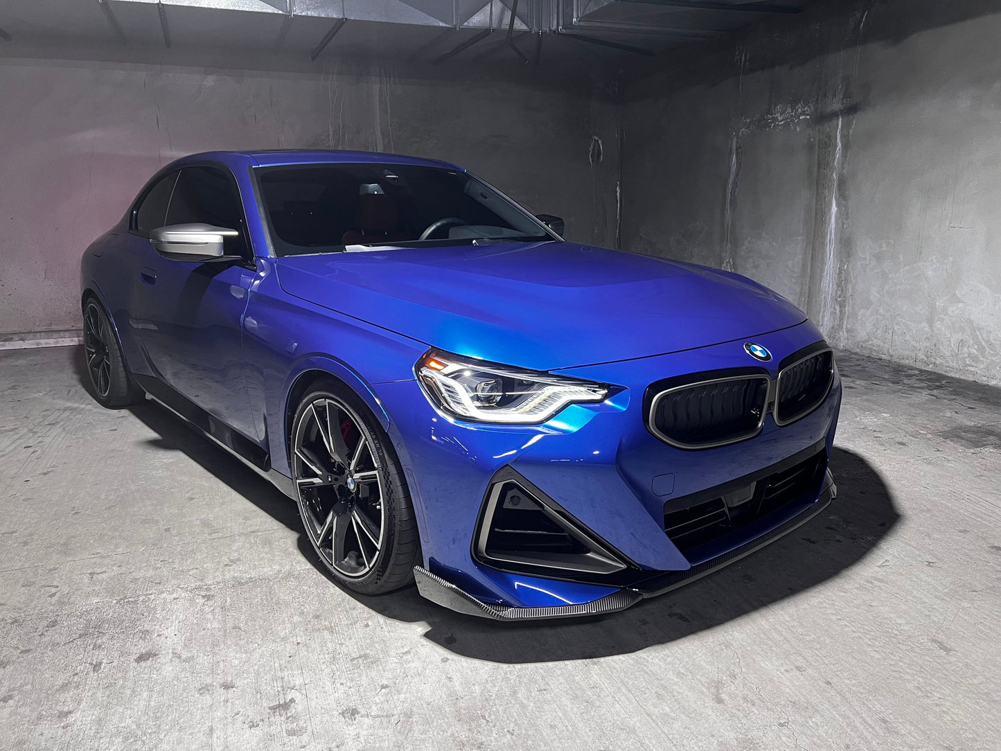 2022+ BMW G42 230i & M240i Carbon Fiber M Performance Style Carbon Fiber 3 Piece Front Lip